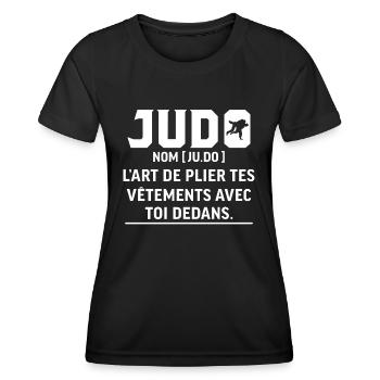judo L'art de plier tes vêtements avec toi dedans - T-shirt sport Femme - noir - Devant - AI Model Female 172 light (172cm)