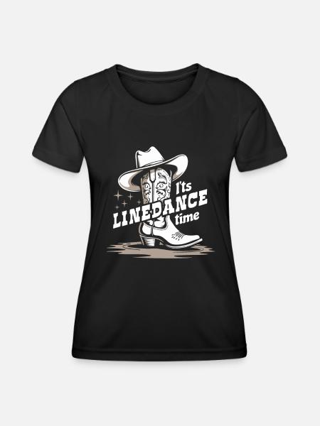 It's Linedance Time - Country Fan - Geschenk - Frauen Funktions-T-Shirt - Schwarz