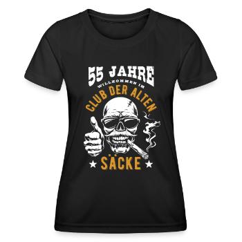 Club der alten Säcke, 55. Geburtstag, Totenkopf - Frauen Funktions-T-Shirt - Schwarz - Vorne - AI Model Female 172 light (172cm)