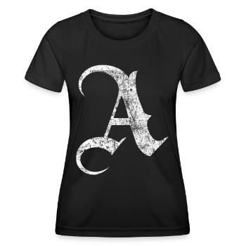 Tshirt alphabet initial A - Women's Functional T-Shirt - black - Front - AI Model Female 172 light (172cm)