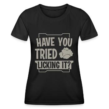 Avez-vous essayé de le lécher géologue géologie - T-shirt sport Femme - noir - Devant - AI Model Female 172 light (172cm)