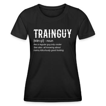 Conducteur de train Train Guy Ingénieur de train - T-shirt sport Femme - noir - Devant - AI Model Female 172 light (172cm)
