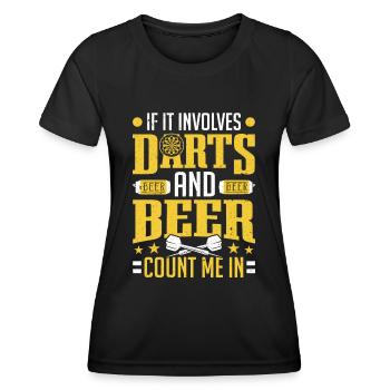 Joueur de fléchettes Fléchettes et fléchettes à bière - T-shirt sport Femme - noir - Devant - AI Model Female 172 light (172cm)
