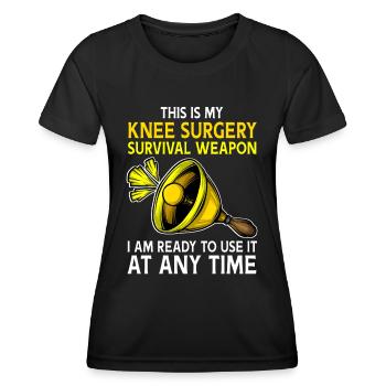 Knee Surgery Survival Weapon Bee Knee Recovery - Women's Functional T-Shirt - black - Front - AI Model Female 172 light (172cm)