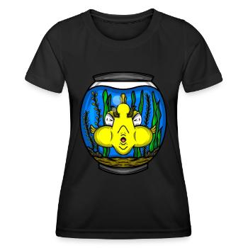 Aquarium Cadeau Aquariophile PoissonNage Lover - T-shirt sport Femme - noir - Devant - AI Model Female 172 light (172cm)