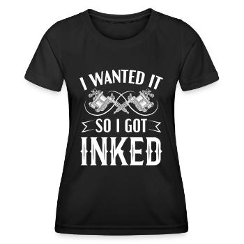 Tatoueur Je le voulais pour que je sois encré - T-shirt sport Femme - noir - Devant - AI Model Female 172 light (172cm)