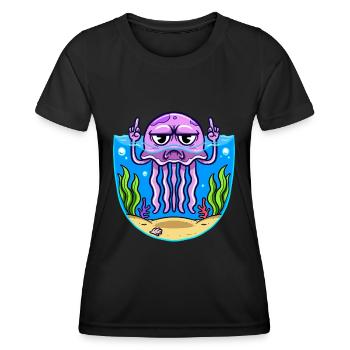 Méduse méduse du majeur Méduse - T-shirt sport Femme - noir - Devant - AI Model Female 172 light (172cm)