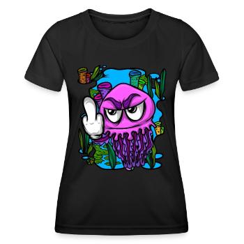 Méduse méduse du majeur Méduse - T-shirt sport Femme - noir - Devant - AI Model Female 172 light (172cm)