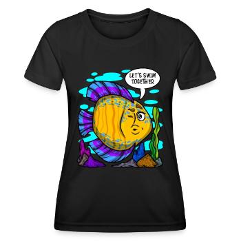 Aquarium Cadeau Aquariophile PoissonNage Lover - T-shirt sport Femme - noir - Devant - AI Model Female 172 light (172cm)