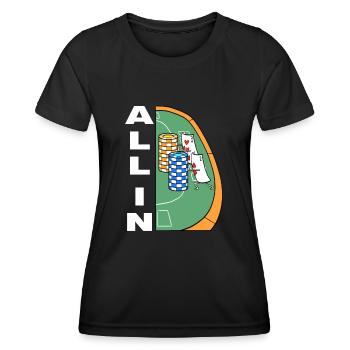Joueur de poker 7 et 2 cartes de poker All In Poker - T-shirt sport Femme - noir - Devant - AI Model Female 172 light (172cm)