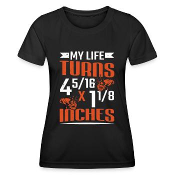 Shooting My Life Turns Inches Clay Shooting - Frauen Funktions-T-Shirt - Schwarz - Vorne - AI Model Female 172 light (172cm)