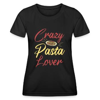 Italienisches Essen Crazy Pasta Lover Pasta - Frauen Funktions-T-Shirt - Schwarz - Vorne - AI Model Female 172 light (172cm)