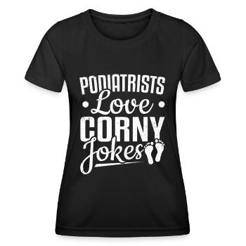 Podologen lieben kitschige Witze Podologie Podologie - Frauen Funktions-T-Shirt - Schwarz - Vorne - AI Model Female 172 light (172cm)