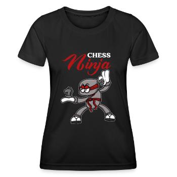 Chess Board Chess Ninja Fighter Chess - Women's Functional T-Shirt - black - Front - AI Model Female 172 light (172cm)