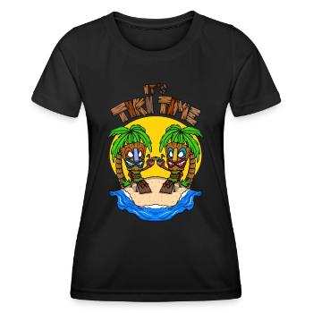 C’est Tiki Time Head Tiki Hawaiian Hawaii Luau - T-shirt sport Femme - noir - Devant - AI Model Female 172 light (172cm)