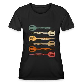 Dartbrett Vintag Darts Pfeile Darts Darts - Frauen Funktions-T-Shirt - Schwarz - Vorne - AI Model Female 172 light (172cm)