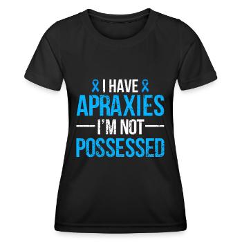 Conscience de l’apraxie de la parole J’ai une apraxie de la parole - T-shirt sport Femme - noir - Devant - AI Model Female 172 light (172cm)