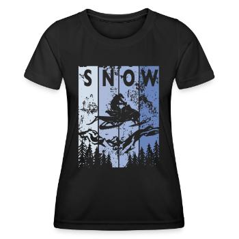 Motorschlitten Schneemobil Wintersport Schneemobiler - Frauen Funktions-T-Shirt - Schwarz - Vorne - AI Model Female 172 light (172cm)