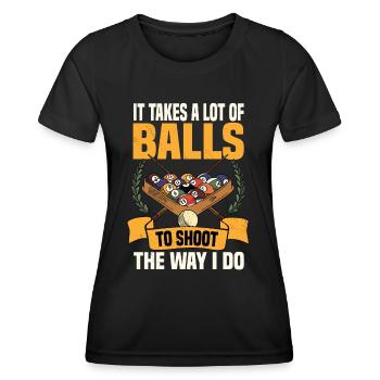 Billardspieler Es braucht viele Bälle - Frauen Funktions-T-Shirt - Schwarz - Vorne - AI Model Female 172 light (172cm)