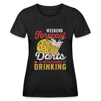 Dart Dartboard Week-end Prévisions Darts Boire - T-shirt sport Femme - noir - Devant - AI Model Female 172 light (172cm)