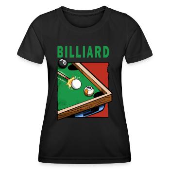 Billard Billard Tisch Billardspieler - Frauen Funktions-T-Shirt - Schwarz - Vorne - AI Model Female 172 light (172cm)