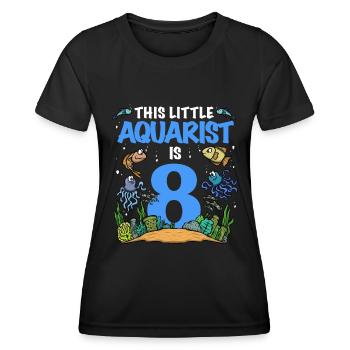 Aquarium 8 Anniversaire Ce Petit Aquariophile Anniversaire - T-shirt sport Femme - noir - Devant - AI Model Female 172 light (172cm)