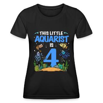 Aquarium 4 Anniversaire Ce Petit Aquariophile Anniversaire - T-shirt sport Femme - noir - Devant - AI Model Female 172 light (172cm)