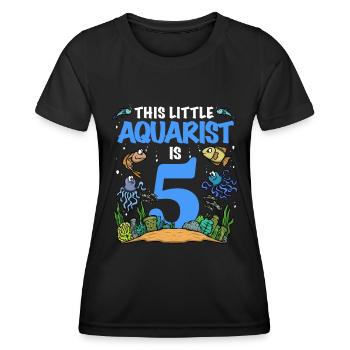 Aquarium 5 Anniversaire Ce Petit Aquariophile Anniversaire - T-shirt sport Femme - noir - Devant - AI Model Female 172 light (172cm)
