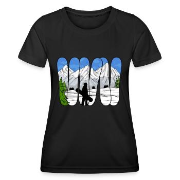 Snowboarding Snowboard Snowboarder - Women's Functional T-Shirt - black - Front - AI Model Female 172 light (172cm)