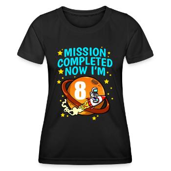 Space 8th Birthday Astronaut Planets Raketenschiff - Frauen Funktions-T-Shirt - Schwarz - Vorne - AI Model Female 172 light (172cm)