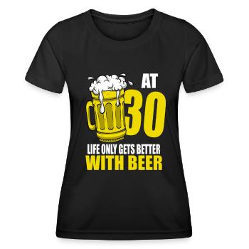 Männer Bier Geburtstag lustig 30 Jahre alt Bierliebhaber - Frauen Funktions-T-Shirt - Schwarz - Vorne - AI Model Female 172 light (172cm)