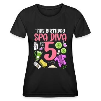Spa Birthday For Girls 5th Spa Birthday Party - Women's Functional T-Shirt - black - Front - AI Model Female 172 light (172cm)