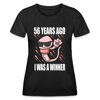 Mann Sperma Geburtstag 56 Jahre alt - Frauen Funktions-T-Shirt - Schwarz - Vorne - AI Model Female 172 light (172cm)
