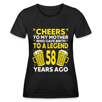 Men Beer Birthday Funny 58 Year Old Beer Lover - Women's Functional T-Shirt - black - Front - AI Model Female 172 light (172cm)