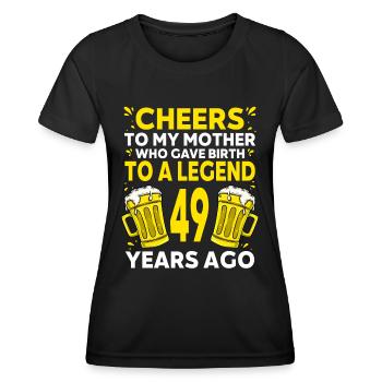 Men Beer Birthday Funny 49 Year Old Beer Lover - Women's Functional T-Shirt - black - Front - AI Model Female 172 light (172cm)
