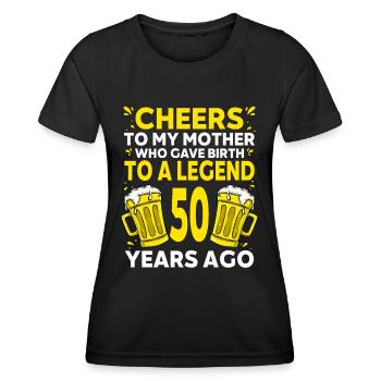 Men Beer Birthday Funny 50 Year Old Beer Lover - Women's Functional T-Shirt - black - Front - AI Model Female 172 light (172cm)
