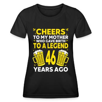 Men Beer Birthday Funny 46 Year Old Beer Lover - Women's Functional T-Shirt - black - Front - AI Model Female 172 light (172cm)