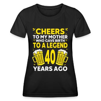 Hommes Bière Anniversaire Drôle 40 ans Amateur de bière - T-shirt sport Femme - noir - Devant - AI Model Female 172 light (172cm)