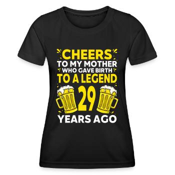 Men Beer Birthday Funny 29 Year Old Beer Lover - Women's Functional T-Shirt - black - Front - AI Model Female 172 light (172cm)