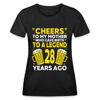 Men Beer Birthday Funny 28 Year Old Beer Lover - Women's Functional T-Shirt - black - Front - AI Model Female 172 light (172cm)