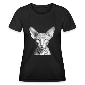 Coole Sphynx-Katze - Frauen Funktions-T-Shirt - Schwarz - Vorne - AI Model Female 172 light (172cm)
