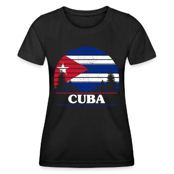 Kuba - Frauen Funktions-T-Shirt - Schwarz - Vorne - AI Model Female 172 light (172cm)