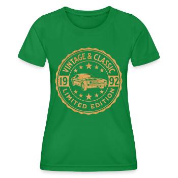 Oldtimer 1992 30 Jahre Jubiläum - Frauen Funktions-T-Shirt - Kelly Green - Vorne - AI Model Female 172 dark (172cm)