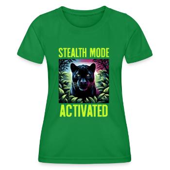 Stealth-Modus Aktivierter Panther Jungle Animal Lover - Frauen Funktions-T-Shirt - Kelly Green - Vorne - AI Model Female 172 dark (172cm)