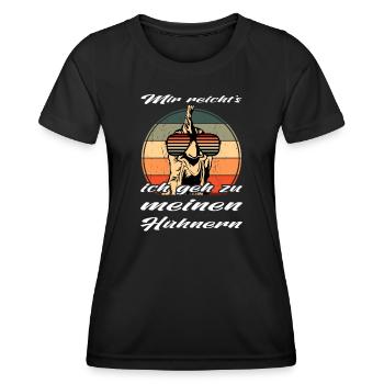 Retro Sonnenbrille Huhn Ich geh zu meinen Hühnern - Frauen Funktions-T-Shirt - Schwarz - Vorne - AI Model Female 172 light (172cm)