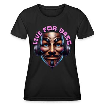 LIVE FOR BASS - Cool Creature with Headphones! - Women's Functional T-Shirt - black - Front - AI Model Female 172 light (172cm)