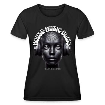 HOUSE MUSIC BLISS - Cool Woman with Headphones! - Women's Functional T-Shirt - black - Front - AI Model Female 172 light (172cm)