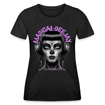 MAGICAL DEEJAY - Cool Woman with Headphones! - Women's Functional T-Shirt - black - Front - AI Model Female 172 light (172cm)