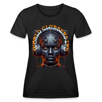 WORLD CLUBBERS LTD - Cool Man with Headphones! - Women's Functional T-Shirt - black - Front - AI Model Female 172 light (172cm)