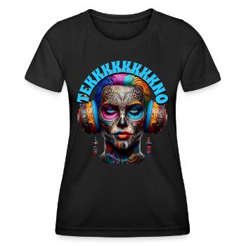 TEKKKKKKKKNO - Cool Dude with Headphones! - Women's Functional T-Shirt - black - Front - AI Model Female 172 light (172cm)